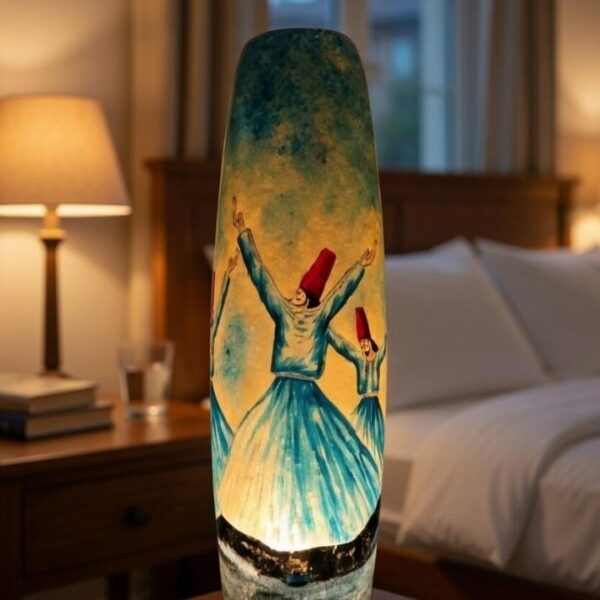 | Whirling Suif  Theme  | Camel Skin Bottle Lamp | 16 INCH | Handcrafted (Copy)