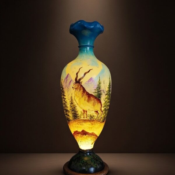 Markhor Theme Floor Vase| Size 34 Inches | Camel Skin. Handcrafted Entirely